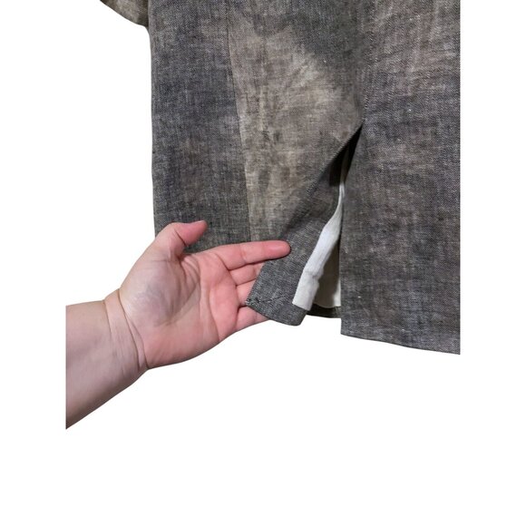 Elizabeth James Linen Blazer 6 Distressed Tie Dye Minimalist Grunge 100% Linen - Picture 5 of 12